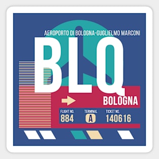 Bologna, Italy (BLQ) Airport Code Baggage Tag E Magnet